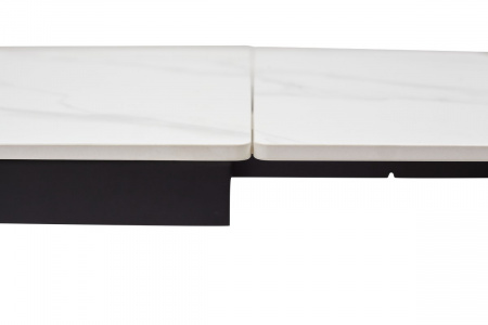 Стол LIVORNO 180 MATT WHITE MARBLE SOLID CERAMIC / BLACK, ®DISAUR