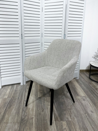 Стул BRANDY WZ2042-19 галечный серый фактурный велюр/ черный каркас М-City