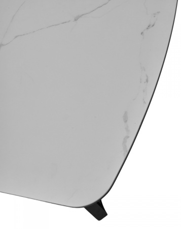 Стол RASMUS 160 TL-45 Белый мрамор, испанская керамика / черный каркас, ®DISAUR