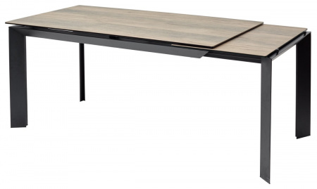 Стол CREMONA 140 KL-61 под дерево, итальянская керамика/ черный каркас, ®DISAUR
