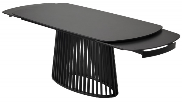 Стол DESIO 180 PURE BLACK SOLID CERAMIC Черный мрамор матовый, керамика/Черный каркас, ®DISAUR