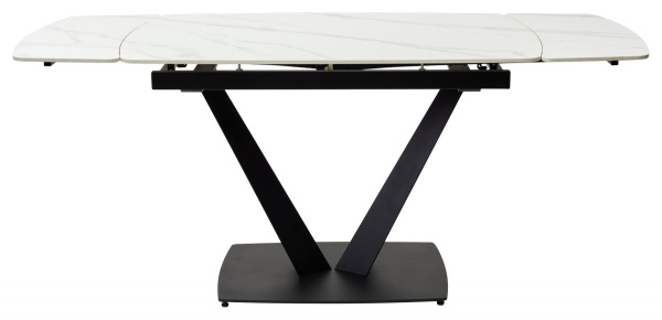 Стол ALATRI 120 MATT WHITE MARBLE SOLID CERAMIC / BLACK, ®DISAUR