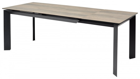 Стол CREMONA 140 KL-61 под дерево, итальянская керамика/ черный каркас, ®DISAUR