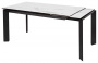Стол CREMONA 140 HIGH GLOSS STATUARIO Белый мрамор глянцевый, керамика/ черный каркас, ®DISAUR