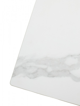 Стол URBINO 180 MATTE STATUARIO Белый мрамор матовый, керамика/ черный каркас, ®DISAUR
