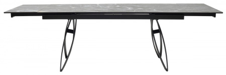 Стол PALERMO 180 TL-128 Испанская керамика черный контрастный мрамор / черный каркас, ®DISAUR
