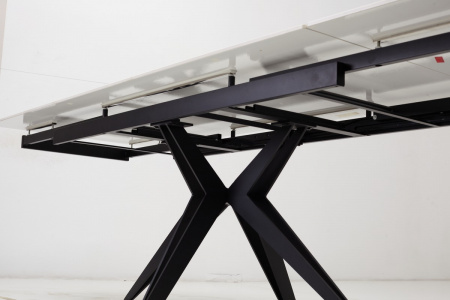 Стол FORIO 160 MATT WHITE MARBLE SOLID CERAMIC / BLACK, ®DISAUR