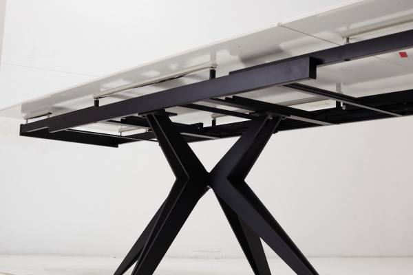 Стол FORIO 160 MATT WHITE MARBLE SOLID CERAMIC / BLACK, ®DISAUR