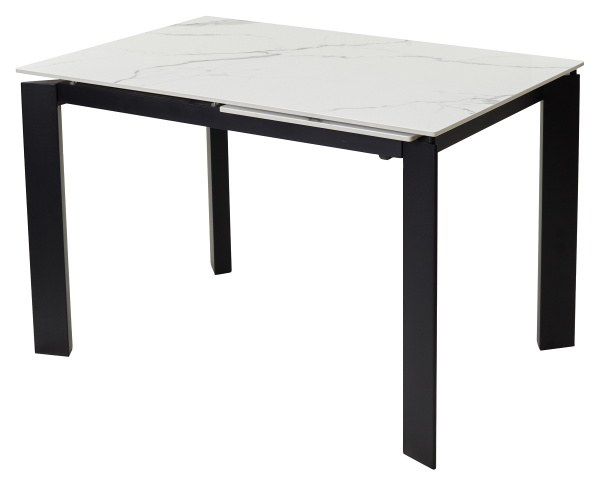 Стол CORNER 120 GLOSS STATUARIO WHITE SOLID CERAMIC / BLACK, ®DISAUR