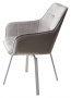 Стул MAVERICK 360 град. поворот. BLUVEL-03 LIGHT GREY, велюр/ белый каркас, М-City
