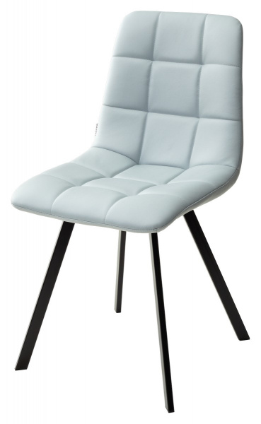 Стул CHILLI SQUARE HK017-35 серо-голубой, PU/ черный каркас М-City