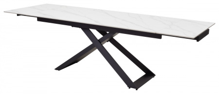 Стол LIVORNO 180 MATT WHITE MARBLE SOLID CERAMIC / BLACK, ®DISAUR