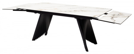 Стол IVAR 180 MARBLES KL-188 Контрастный мрамор, итальянская керамика, ®DISAUR