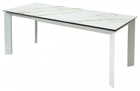 Стол CREMONA 160 KL-188 Контрастный мрамор / белый каркас, ®DISAUR