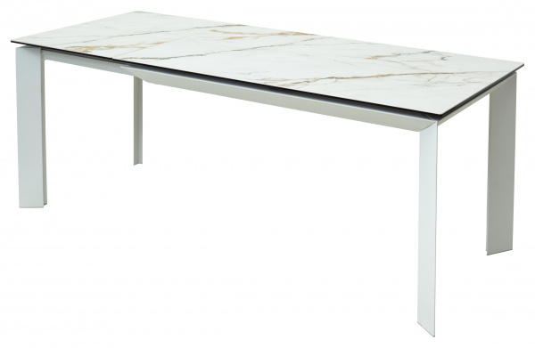 Стол CREMONA 160 KL-188 Контрастный мрамор / белый каркас, ®DISAUR