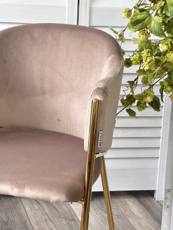 Стул DILL BLUVEL-40 BEIGE, велюр/ золотой каркас М-City