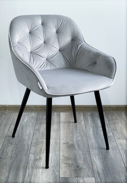 Стул BREEZE BLUVEL-03 LIGHT GREY, велюр / черный каркас М-City