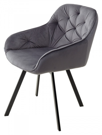Стул GALE 360 град. поворот. BLUVEL-14 GREY, велюр/ черный каркас, М-City