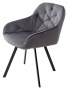 Стул GALE 360 град. поворот. BLUVEL-14 GREY, велюр/ черный каркас, М-City