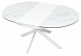 Стол TRENTO 120 HIGH GLOSS STATUARIO Белый мрамор глянцевый, керамика/ белый каркас, ®DISAUR