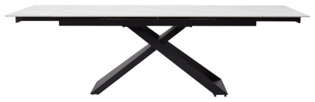 Стол LIVORNO 180 MATT WHITE MARBLE SOLID CERAMIC / BLACK, ®DISAUR